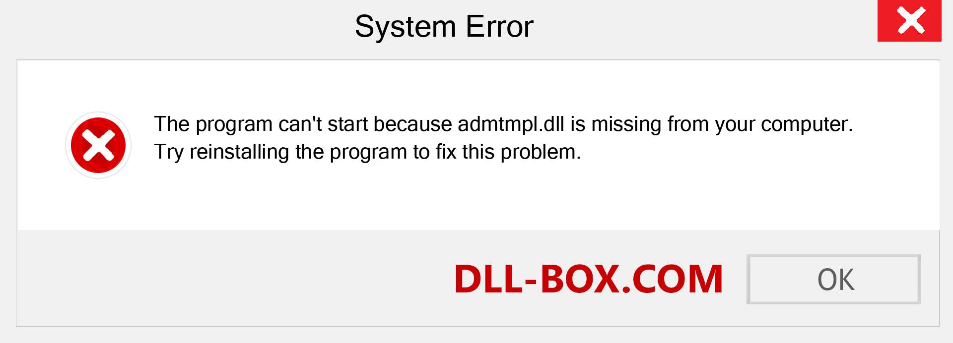  admtmpl.dll file is missing?. Download for Windows 7, 8, 10 - Fix  admtmpl dll Missing Error on Windows, photos, images